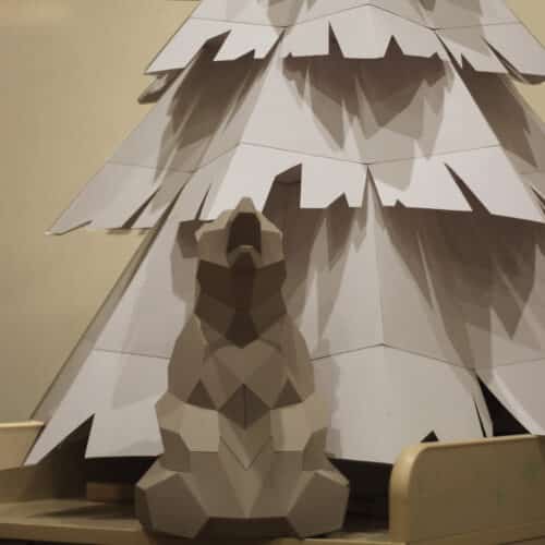 Petit ours assis en papercraft 3D