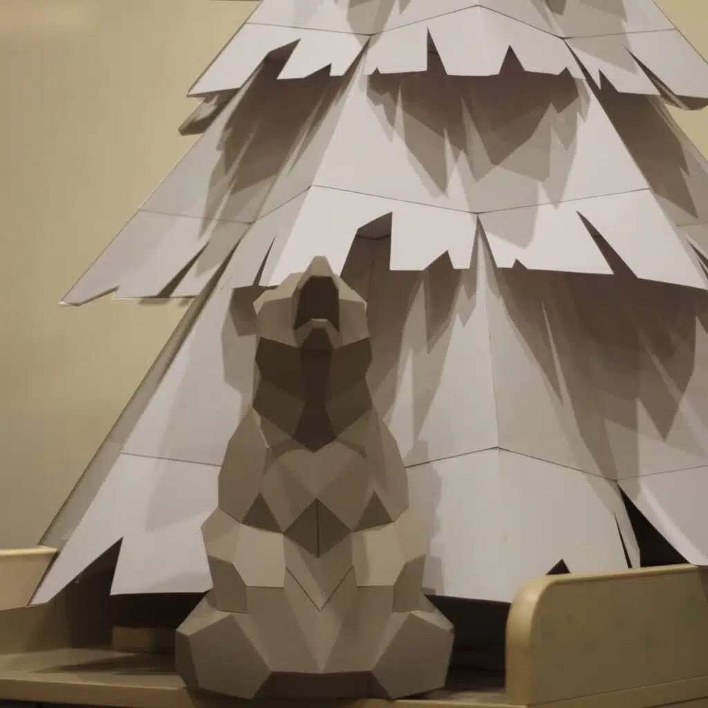 Petit ours assis en papercraft 3D