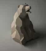 Petit ours assis en papercraft 3D