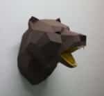 Tête de trophée ours en papercraft 3D