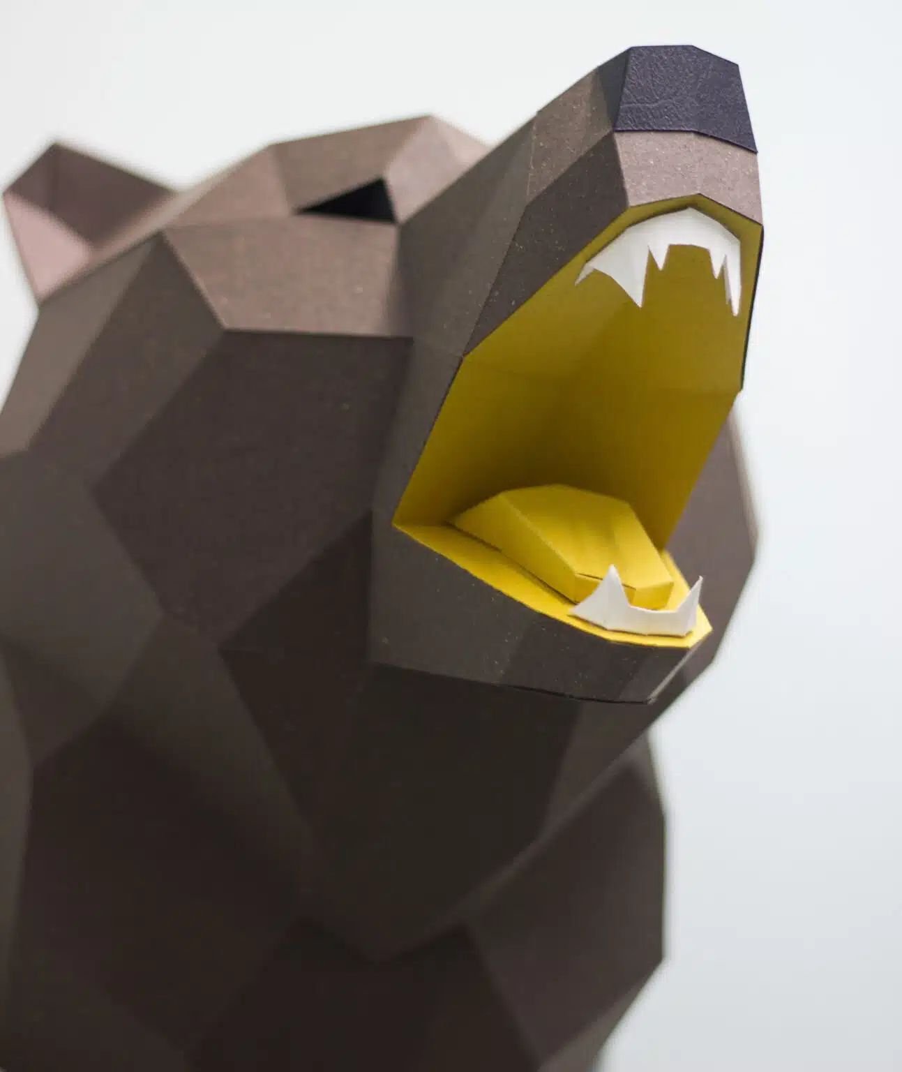 Papercraft de cabeça de urso em origami 3D Papercraft de cabeça de urso em origami 3D
