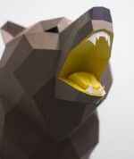 Tête de trophée ours en papercraft 3D
