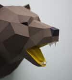Tête de trophée ours en papercraft 3D