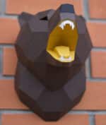 Tête de trophée ours en papercraft 3D