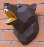 Tête de trophée ours en papercraft 3D
