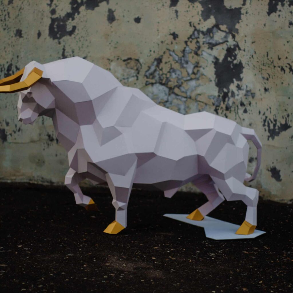 Grand taureau en papercraft 3D