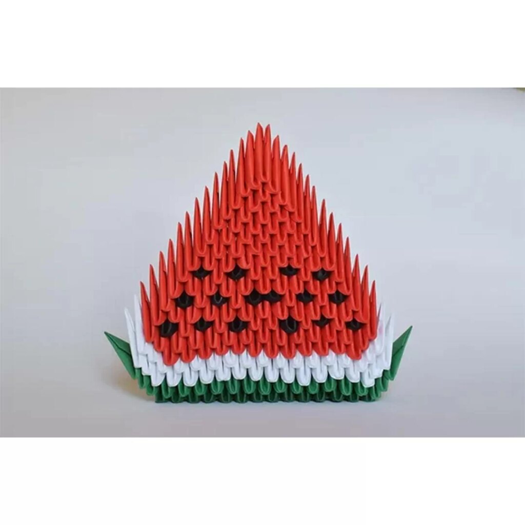 Papercraft de pastèque en origami 3D Papercraft de pastèque en origami 3D