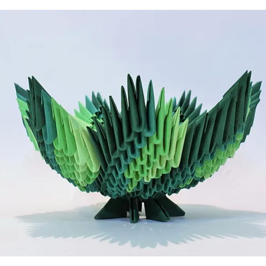 Papercraft de bol vert en origami 3D