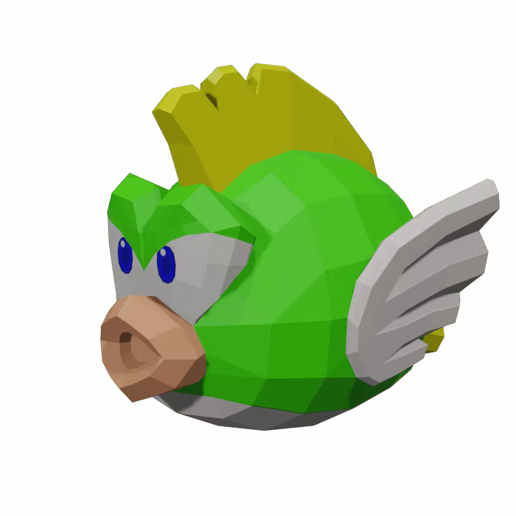 Cheep cheep de Mario en papecraft 3D