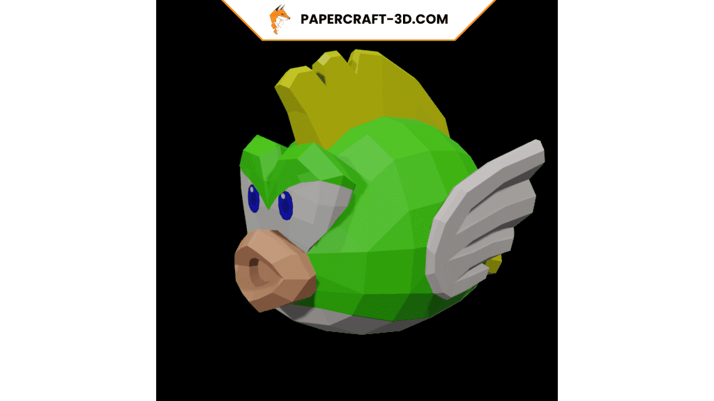 Papercraft de Cheep Cheep vert en origami 3D Papercraft de Cheep Cheep vert en origami 3D