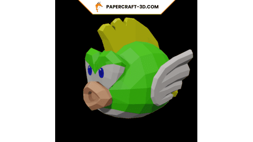 Cheep cheep de Mario en papecraft 3D