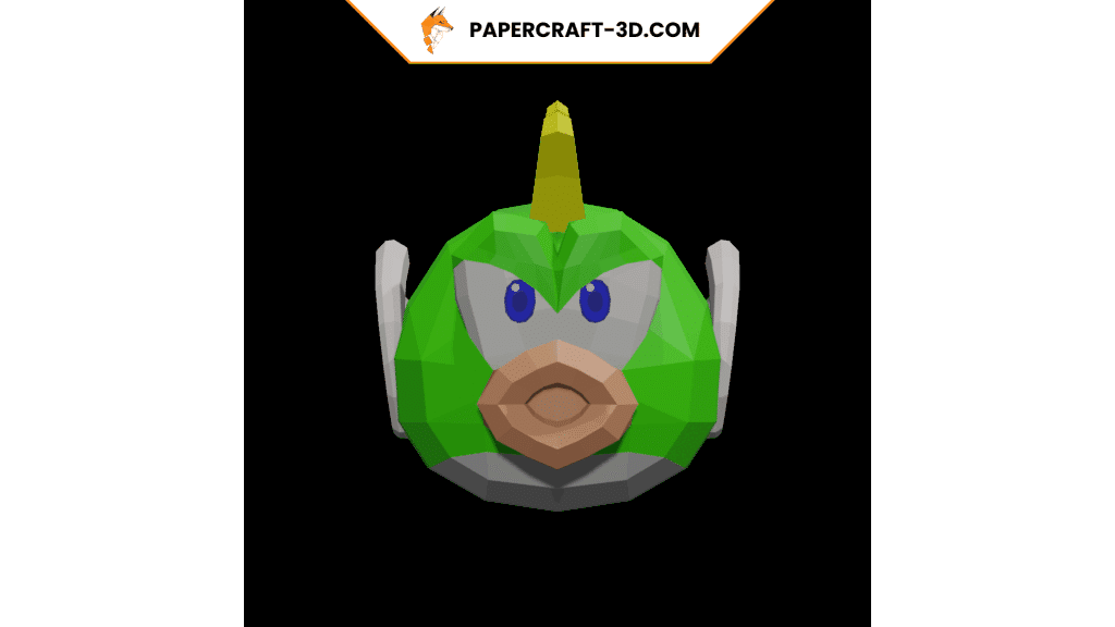Papercraft de Cheep Cheep vert en origami 3D Papercraft de Cheep Cheep vert en origami 3D