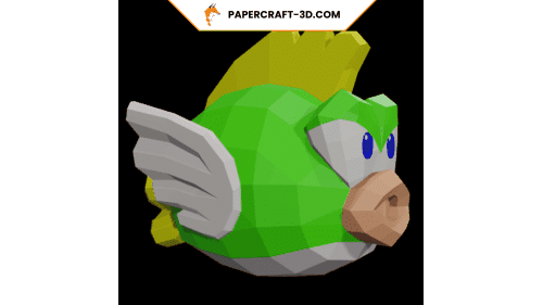 Cheep cheep de Mario en papecraft 3D
