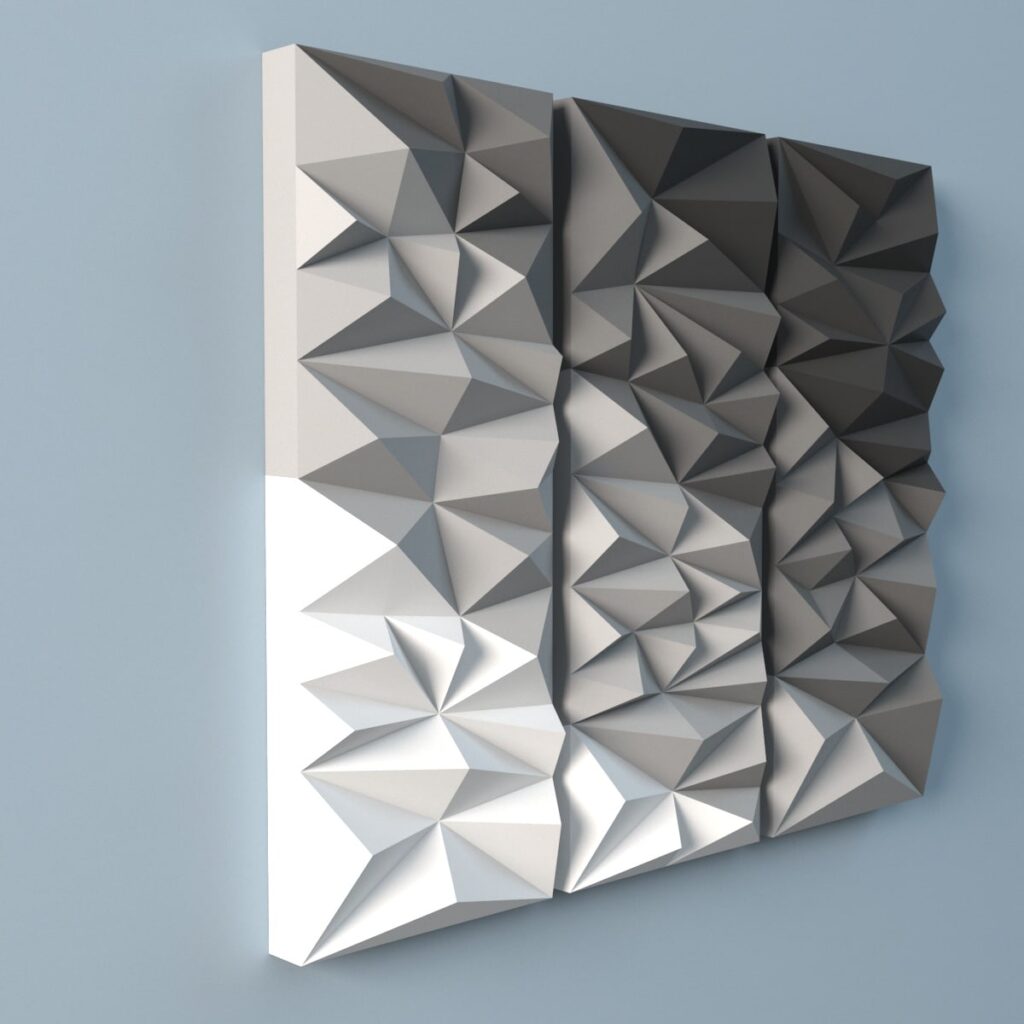 Panneau mural géométrique en papercraft 3D