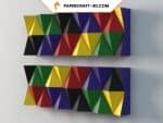 Panneau mural géométrique en papercraft 3D