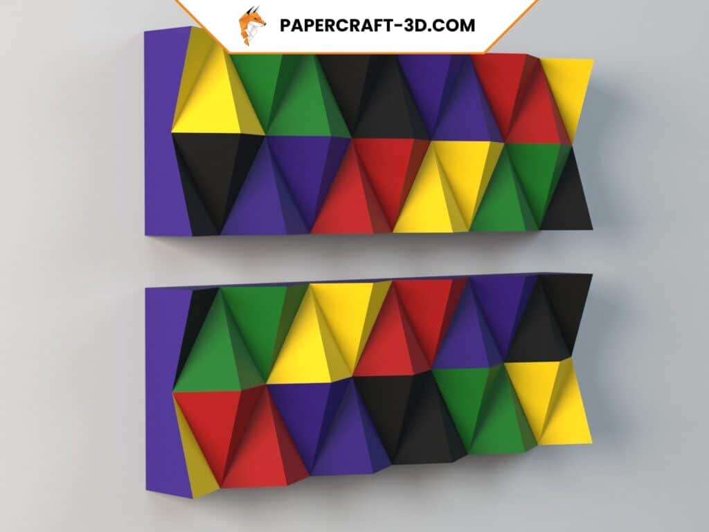 Papercraft de panneau mural géométrique en origami 3D Papercraft de panneau mural géométrique en origami 3D