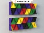 Panneau mural géométrique en papercraft 3D