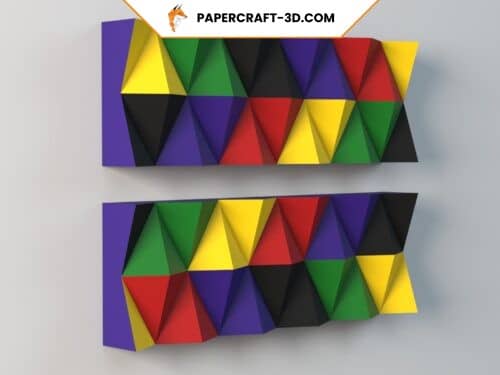 Panneau mural géométrique en papercraft 3D