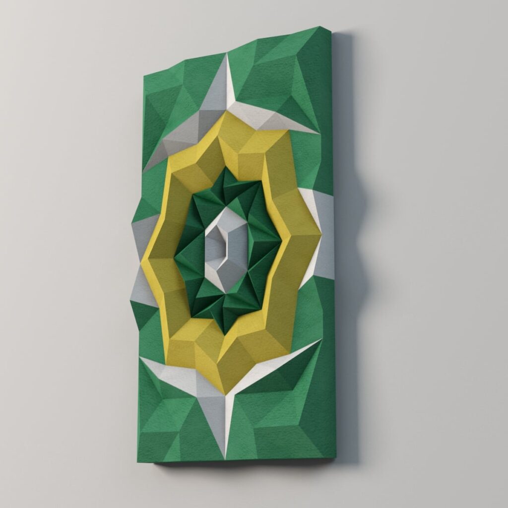 Panneau mural géométrique en papercraft 3D