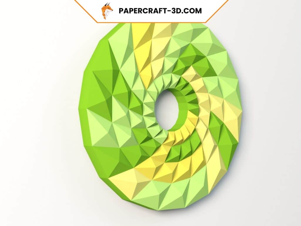 Papercraft einer kreisförmigen Wanddekoration in 3D-Origami Papercraft einer kreisförmigen Wanddekoration in 3D-Origami