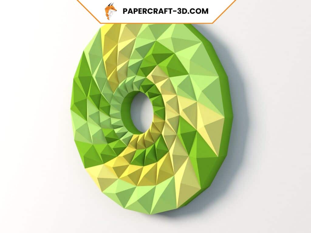Papercraft einer kreisförmigen Wanddekoration in 3D-Origami Papercraft einer kreisförmigen Wanddekoration in 3D-Origami