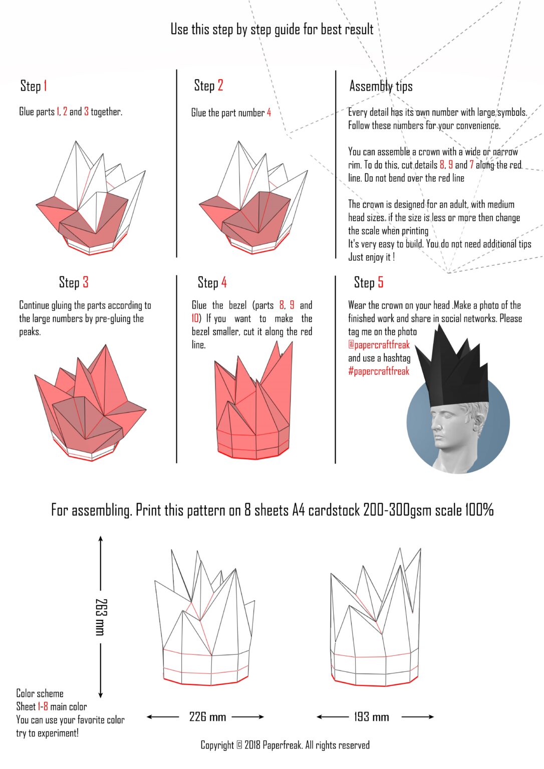 Papercraft de couronne Halloween en origami 3D Papercraft de couronne Halloween en origami 3D