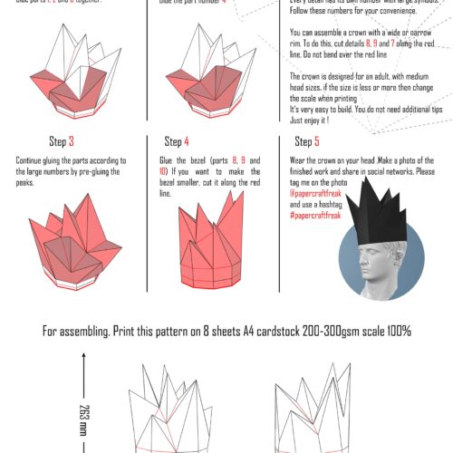 Couronne papercraft 3D Halloween