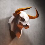 Tête de taureau en papercraft 3D
