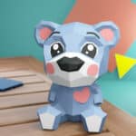 Ours en papier cartoon 3D