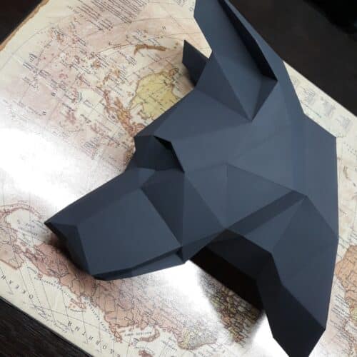 Tête de doberman en papercraft 3D