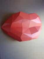 Lèvres rouges en papercraft 3D