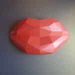 Lèvres rouges en papercraft 3D