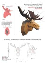 Trophée élan en papercraft 3D