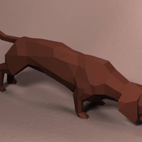 Dachshund en papercraft 3D