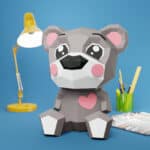 Ours en papier cartoon 3D