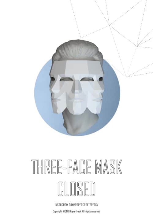 Masque vénitien trois visages en papercraft 3D