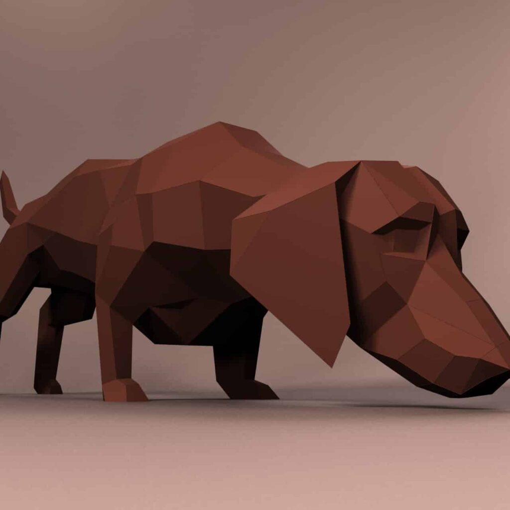 Dachshund en papercraft 3D