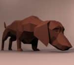Dachshund en papercraft 3D