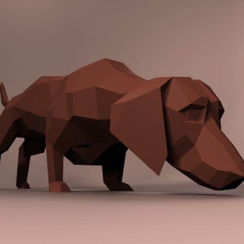 Dachshund en papercraft 3D