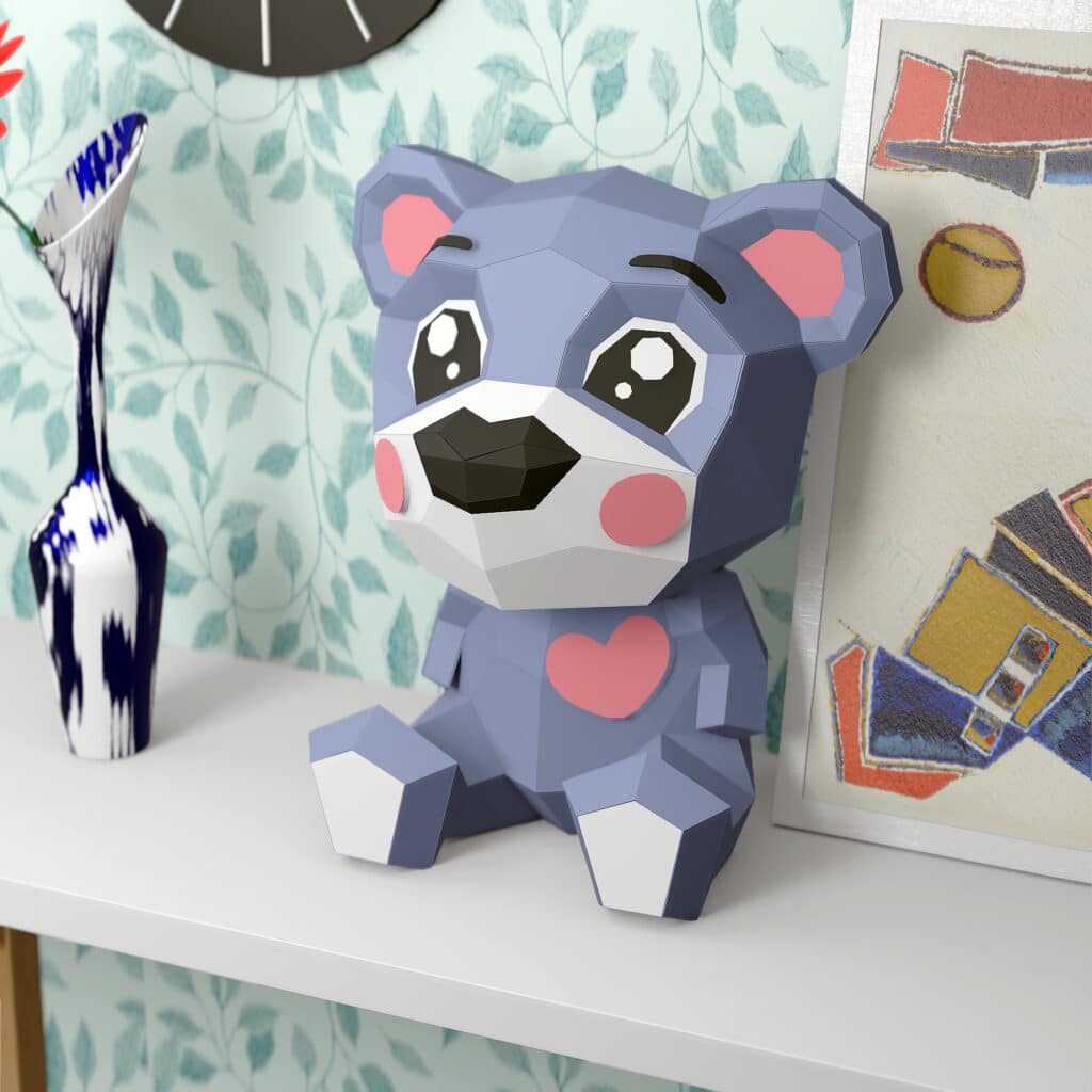 Ours en papier cartoon 3D