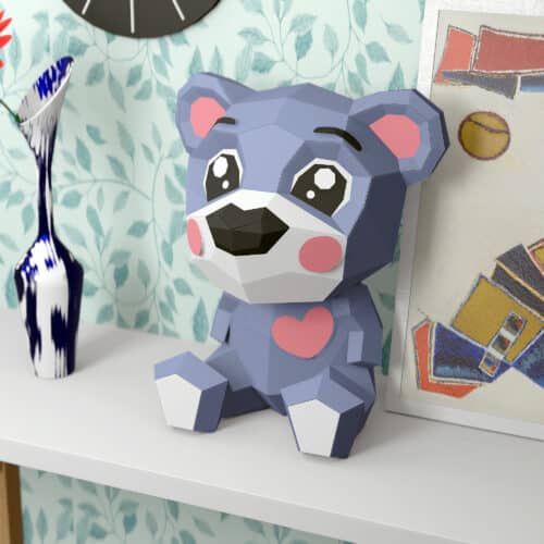 Ours en papier cartoon 3D