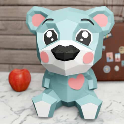 Ours en papier cartoon 3D
