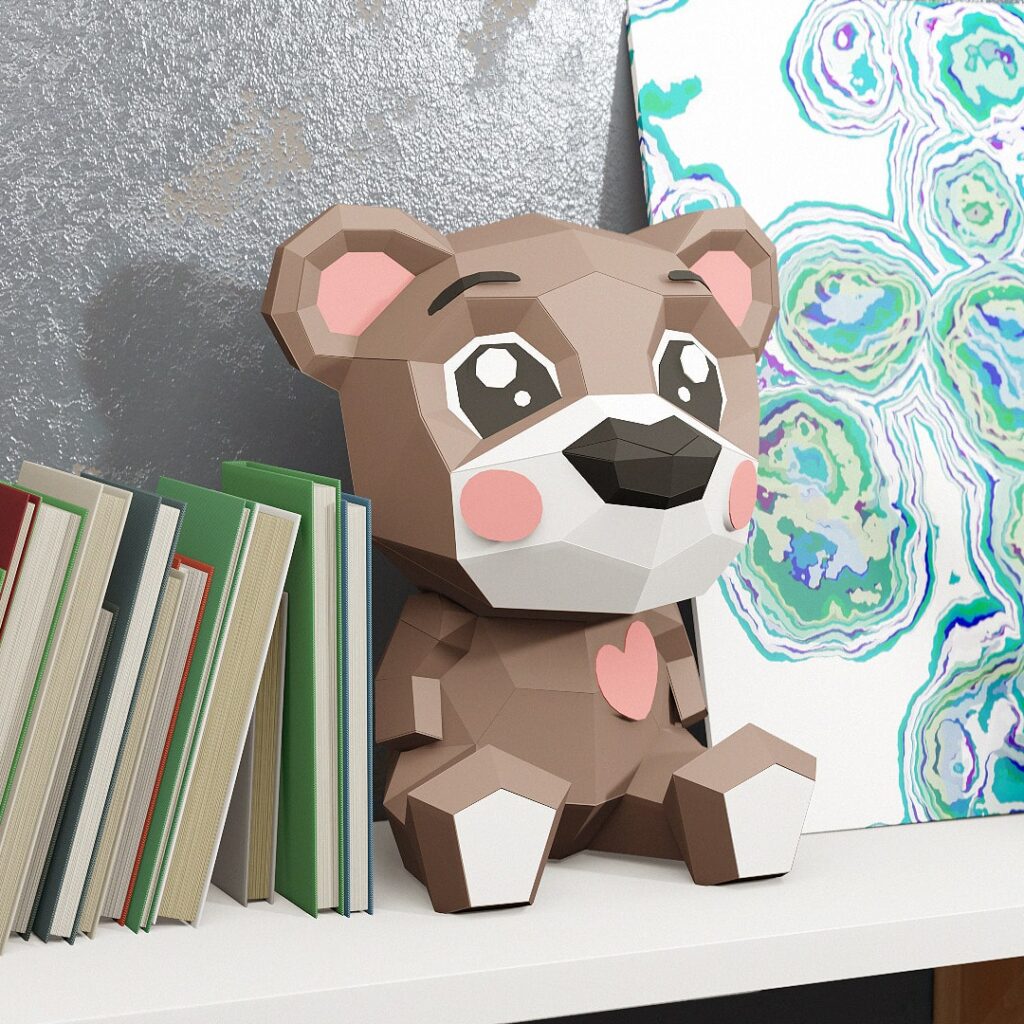 Ours en papier cartoon 3D