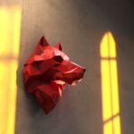 Tête de loup en papercraft 3D