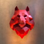 Tête de loup en papercraft 3D