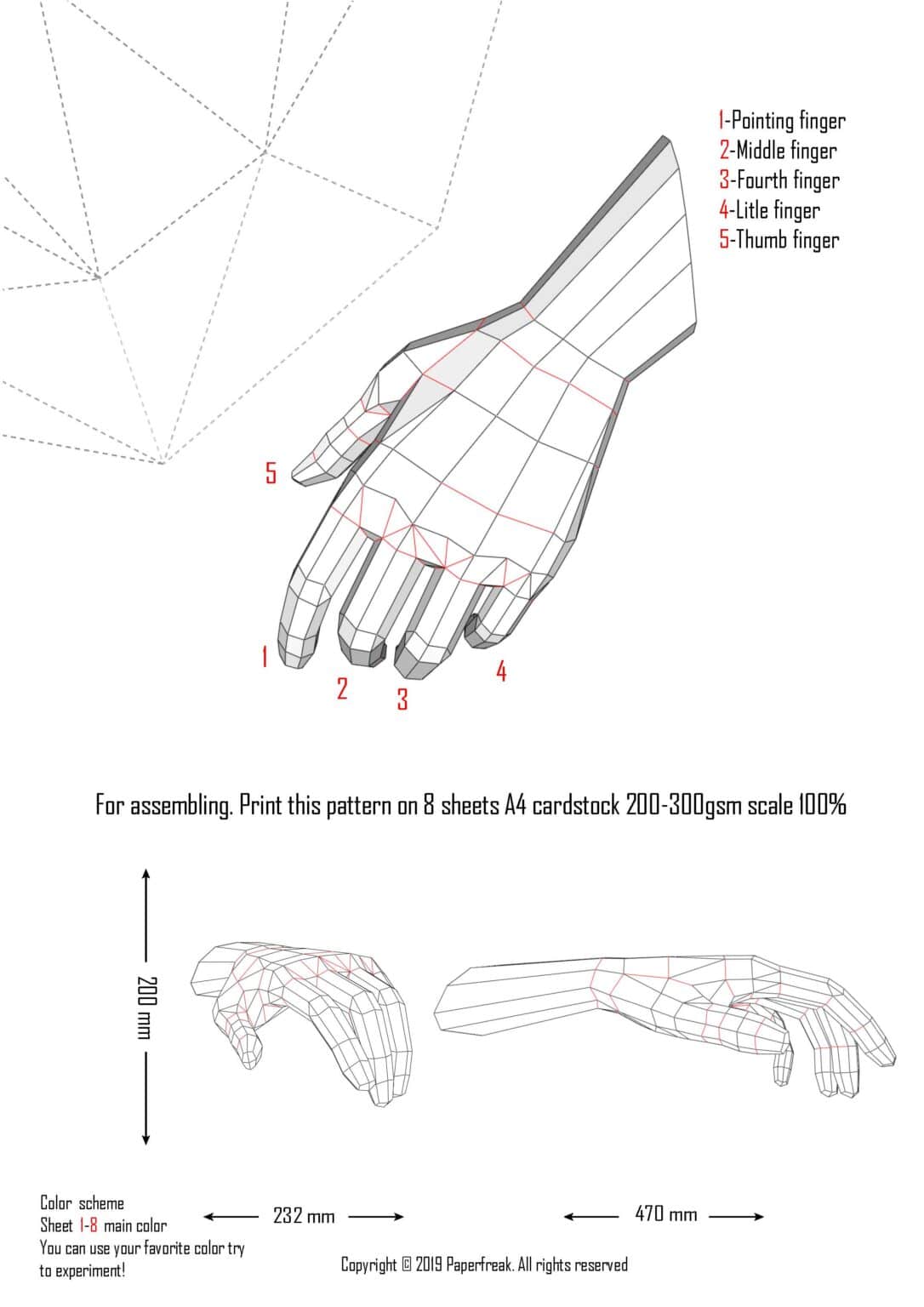 Papercraft of Michelangelo's Creation of Adam in 3D origami Papercraft of Michelangelo's Creation of Adam in 3D origami