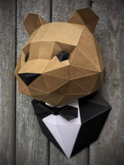 Ours en costume papercraft 3D