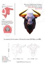 Tête de taureau en papercraft 3D