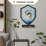 Papercraft de blason de natation en origami 3D Papercraft de blason de natation en origami 3D
