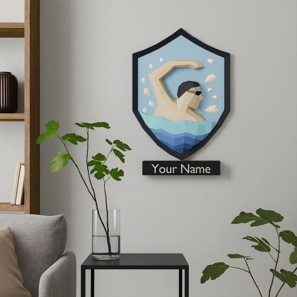 Blason de natation en Papercraft 3D